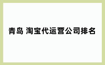 青岛 淘宝代运营公司排名